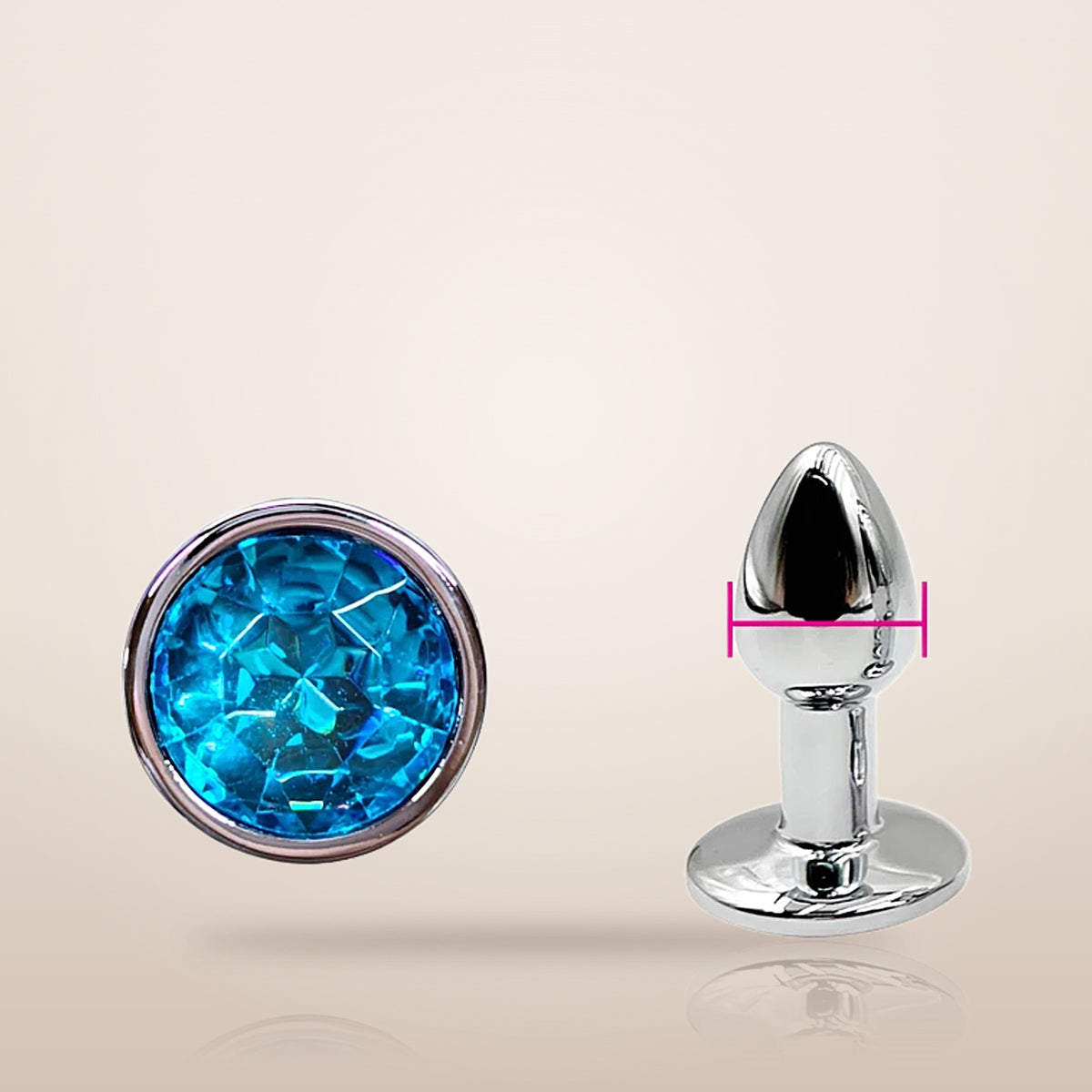 Éclat · Plug bijou en métal – bleu ciel, bijou rond