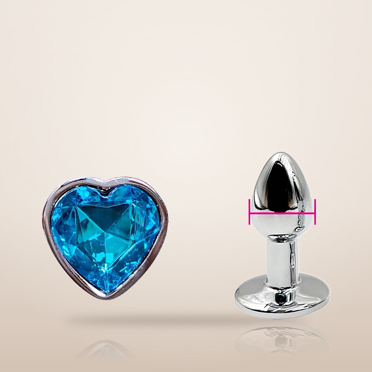 Éclat · Plug bijou en métal – bleu ciel, bijou cœur