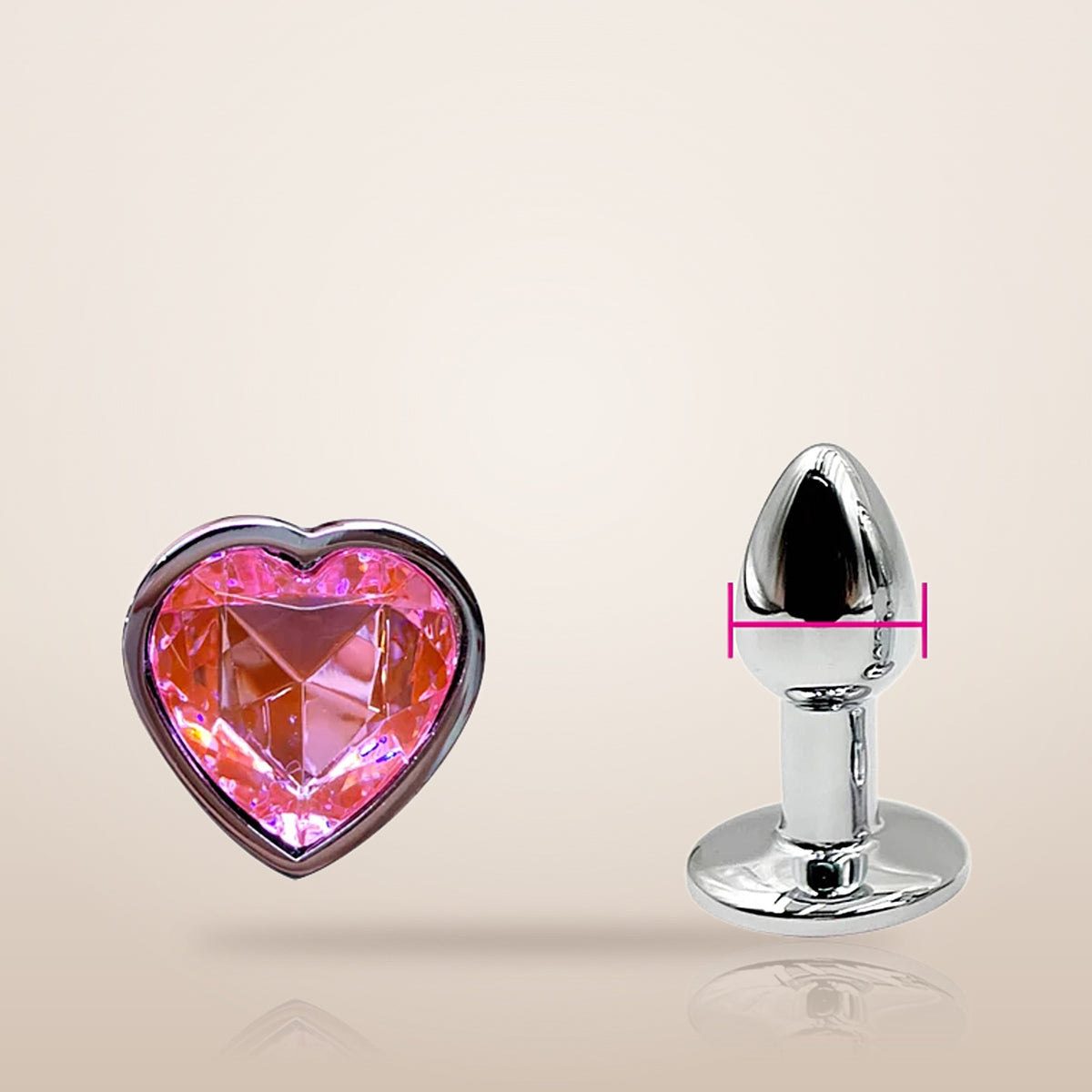 Éclat · Plug bijou en métal – rose, bijou cœur